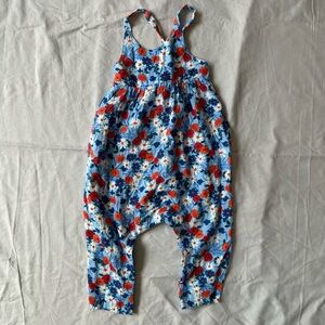 Angel Dear Floral Blue and Red Romper, 18-24 months
